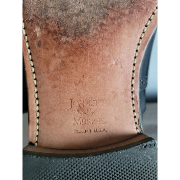 Johnson & Murphy Optima Leather Black Lace Up Dress Mens 11 D Dress Shoes - Picture 7 of 8